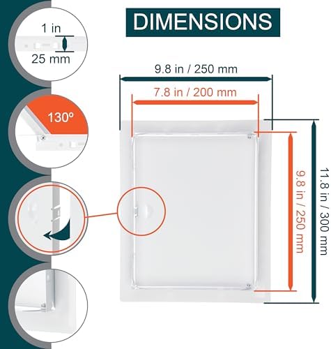 8" x 10" White Metal Access Panel - Image 2