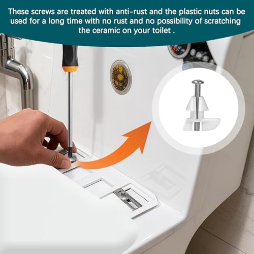 Toilet Seat Hardware Screws and Plastic Nuts Replacement Kit - Image 2