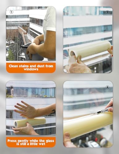 ROLLINGDOG 2Mil Self Adhesive Clear Protective Glass Film 11 inch x 100 ft - Image 5