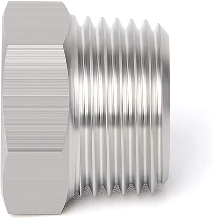 Joywayus Soild Stainless Steel Outer Head Hex Thread Socket Pipe Plug Fitting - Image 3