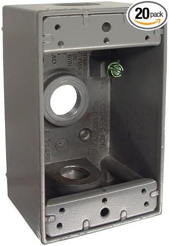Hubbell-Bell 5320-0 Single Gang 3-1/2-Inch Outlets Weatherproof Box Gray by BELL