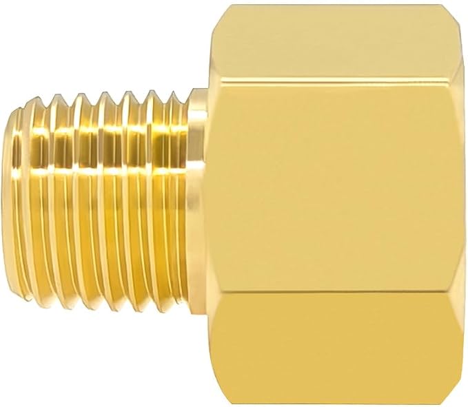 Hooshing 2PCS Brass Pipe Fitting 1/8" NPT Male to 1/4" NPT Female Reducer - Image 4