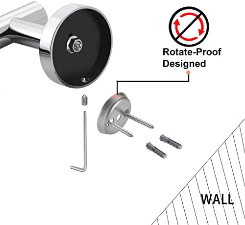Nolimas Polished Chrome Bath Towel Bar Single Bars Towel Rack Rod Classic Wall - Image 6