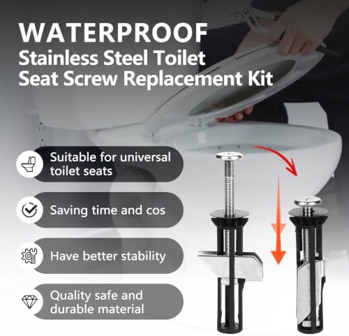 2026 New 4PCS Toilet Seat Bolts, Heavy Duty Toilet Seat Fastener Bolt Kit - Image 2