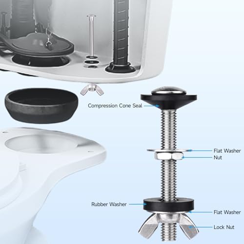 Toilet Tank to Bowl Bolt & Gasket Kit, 304 Stainless Steel Bolts, High-Density - Image 4
