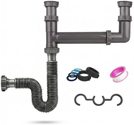 Double Bowl Kitchen Sink Drain Kit – End Outlet Waste by COLDDD
