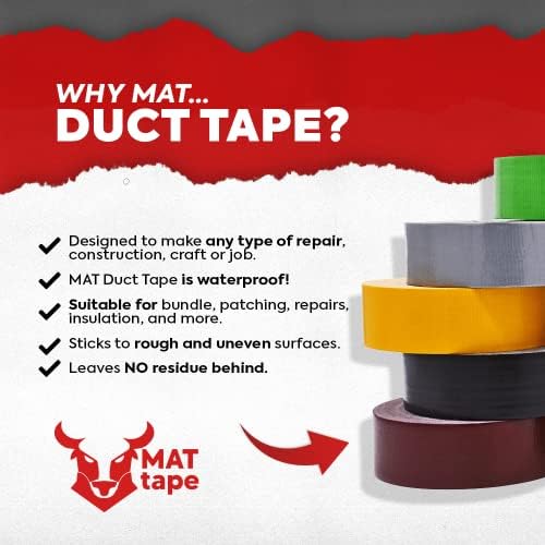 MAT Duct Tape Burgundy Industrial Grade, 2 inch x 60 ft. Waterproof, UV - Image 2