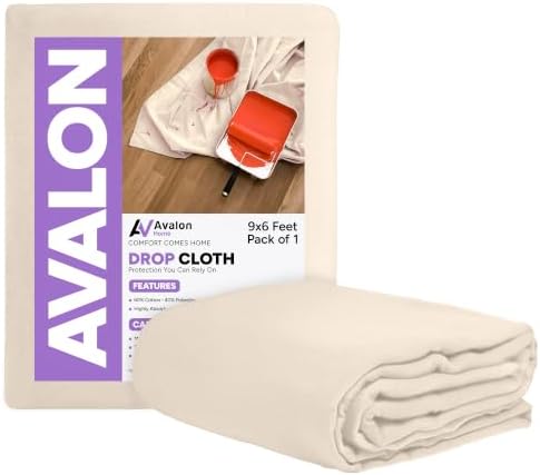 Canvas Drop Cloth for Painting 9x6 feet Pack of 1-8oz Painters Drop Cloths for by Unknown