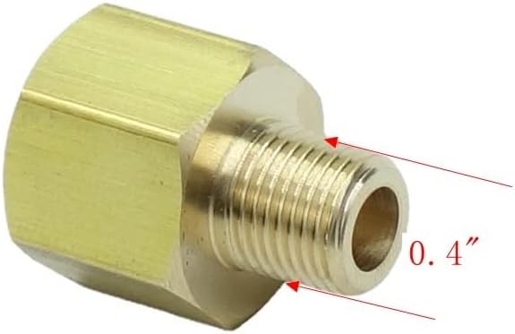1 Piece Brass Pipe Fitting 1/8 NPT Male to M14 x 1.5 Female Metric Adapter - Image 3