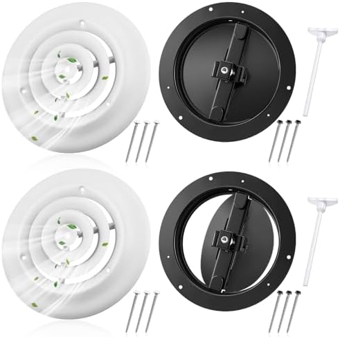 Therwen 2 Set 6 Inch Round Ceiling Diffuser Vent Cover by Therwen