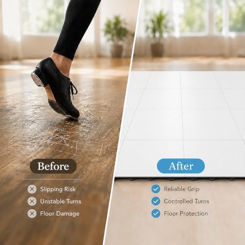Flooring Inc's 3/8" Thick Interlocking Lightweight Plastic Practice Dance Floor - Image 6