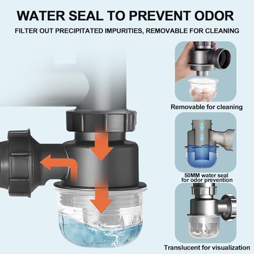 Sink Trap 1 1/2'' P-Trap Replacement Upgrade Visible Removable Easy to Clean - Image 6