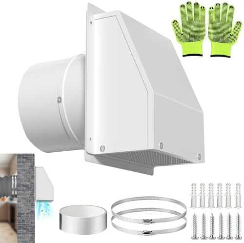 10 inch Wall Vent Cover for Dryer Vent, Outdoor Wall Exhaust Vent Cap Exterior by Home
