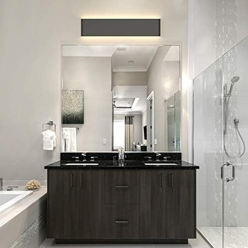 Aipsun 20W/24in Rectangular LED Black Modern Wall Sconce Horizontal Up and Down - Image 2