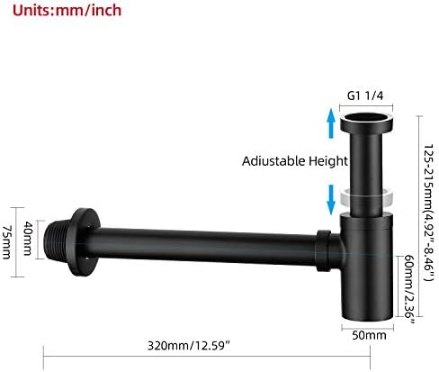 Bathroom Sink Stopper P-Trap Complete Set Adjustable 1-1/4 Sink Drain Kit Tube - Image 4