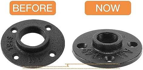 1" Heavy Duty Black Floor Flange, Home TZH 4 Pack Malleable iron Pipe Flange - Image 4