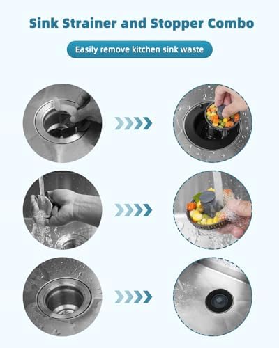 Universal 3 in 1 Kitchen Sink Drain Strainer Stopper, Matteblack - Image 3