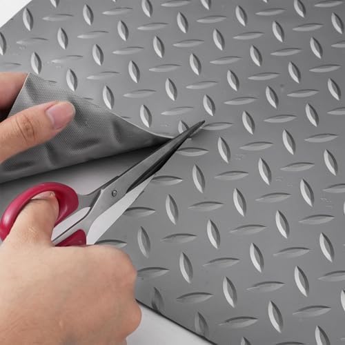 Industrial PVC Diamond-Plate Surface Matting, 4FT×9.8FT Anti-Slip Floor Mat Roll - Image 3