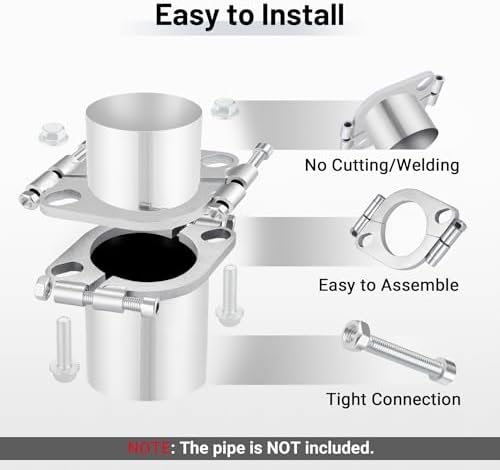 EVIL ENERGY 2.25 Inch Split Flange Repair Kit, Exhaust Flat Oval Flange - Image 4
