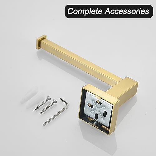 Leyden Gold Toilet Paper Holder Hand Towel Holder, Brushed Brass Toilet Roll - Image 7