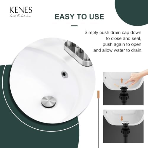 KENES 2 Pack Brushed Nickel Bathroom Sink Drain Assembly - Image 5