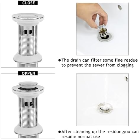 Bathroom Sink Drain, 5 Pack Drain Stopper - Image 6