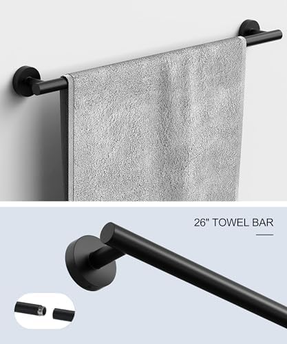 Matte Black Bathroom Hardware Accessories Set 6 Pcs - Image 2