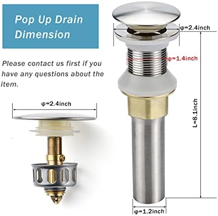 Rockgoya Bathroom Sink Drain, 2 Pack Drain Stopper Bathroom Sink Without - Image 2