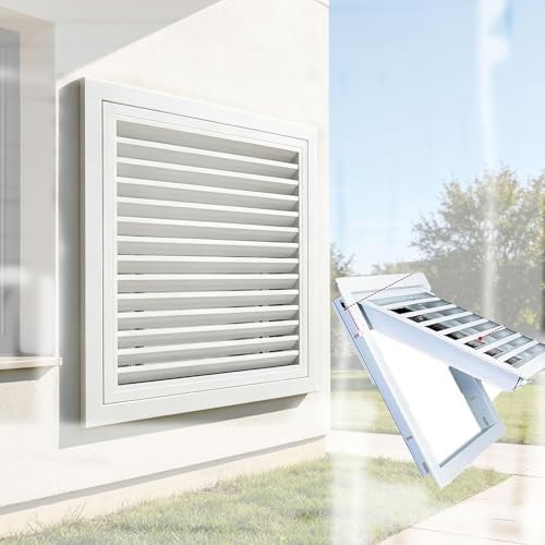 Modern 28x28 in White Return Air Grille | Steel Vent Cover by Unknown