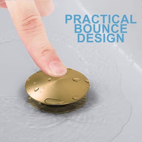 Rockgoya Bathroom Sink Drain, 5 Pack Gold Drain Stopper Bathroom Sink Without - Image 6
