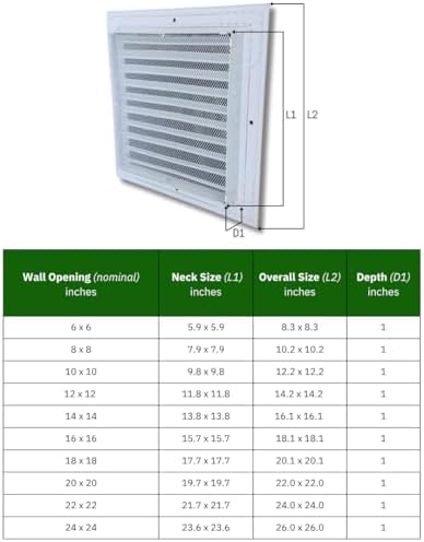 Byson Aluminum Return Air Grille Fixed Louvre White Powder Coated - Image 2