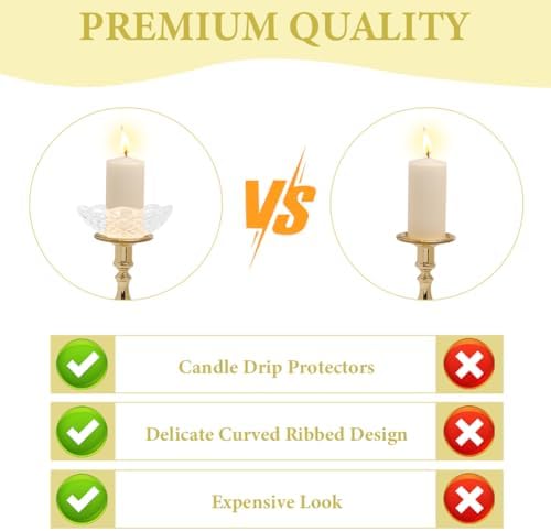 GORGECRAFT 6Pcs Faceted Chandelier Bobeches Candle Holder Bobeche 4 Side Holes - Image 5