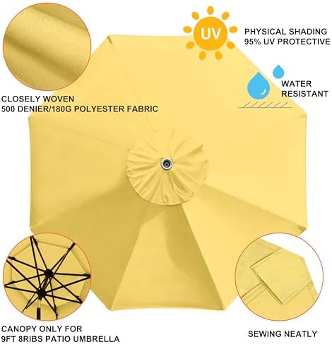 EliteShade USA 9FT Patio Umbrella Replacement Covers 8 Ribs Market Umbrella - Image 4