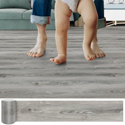 Lareko 108 Sq.Ft, Wood Peel and Stick Floor Tiles, 72 Pack Grey Vinyl Flooring by Lareko