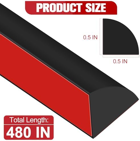 ToLanbbt Flexible Quarter Round Molding, 480 Inch Peel and Stick Rubber Trim - Image 2