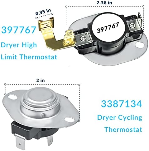 279838 Dryer Heating Element, 3392519 & 3977393 Thermal Fuse, 3977767 & 3387134 - Image 3