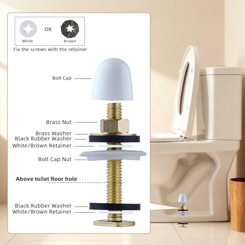 Hibbent Extra Thick Toilet Wax Ring Replacement Kit, Toilet Bolt Covers - Image 6