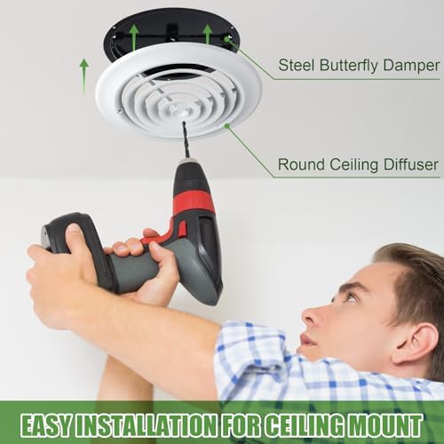 Therwen 2 Set 12inch Round Ceiling Diffuser Vent Cover - Image 5