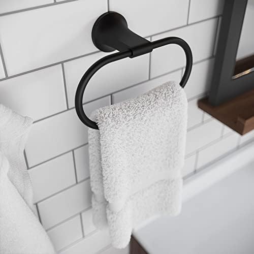 Pfister BRBPFM0B Pfirst Modern Bathroom Hand -Towel Ring, Matte Black - Image 4