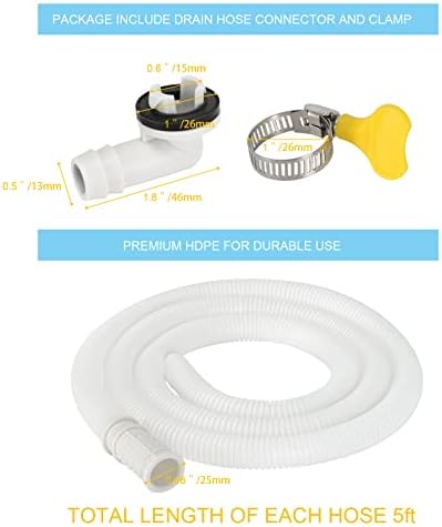 2 Pcs 5 ft Portable Air Conditioner Drain Hose, Mini Split AC Drain Hose - Image 2