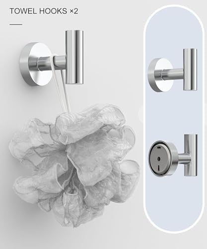 5 Pcs Chrome Bathroom Hardware Accessories Set SUS304 Stainless Steel - Image 5