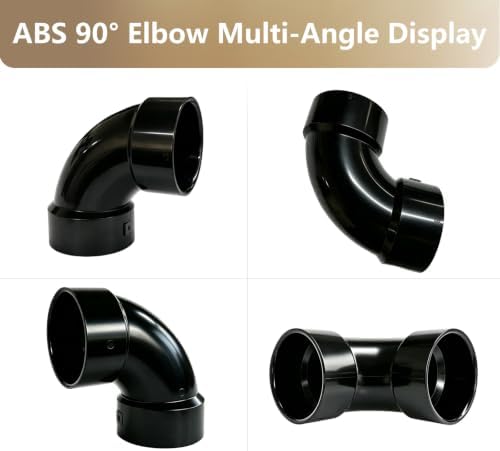 LESSO 3" ABS 90 Degree Sweep Elbow, DWV 3 inch ABS Pipe Fittings - Image 6