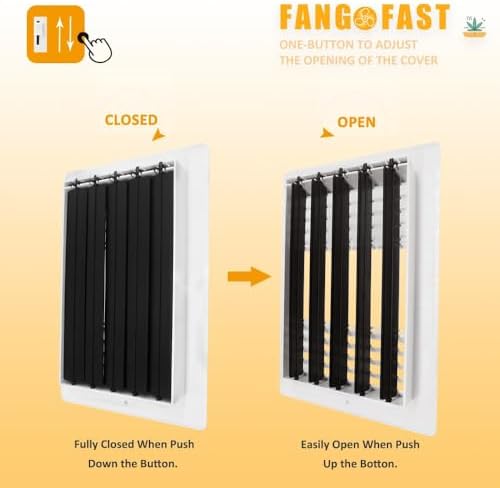 8x4 Inch FanGoFast Ceiling Register 3-Way Plastic Sidewall Ceiling Air Vent - Image 5