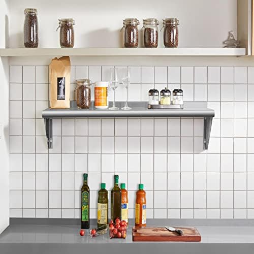 Hally Stainless Steel Shelf 18"x48" NSF Commercial Wall Mount Rack Shelving - Image 6