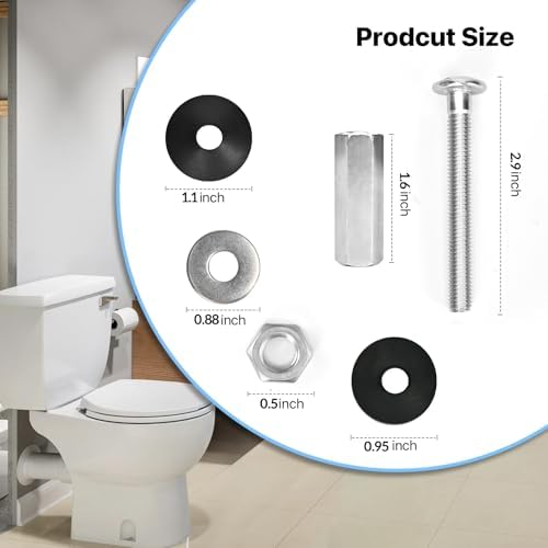 2PCS Universal Toilet Tank to Bowl Bolts Kit, Stainless Steel Screws - Image 4