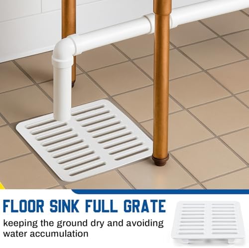 2 Pcs Cast Iron Porcelain Grate Floor Drain Cover 9-1/4" W x 9-1/4" L x 1-1/4h - Image 4