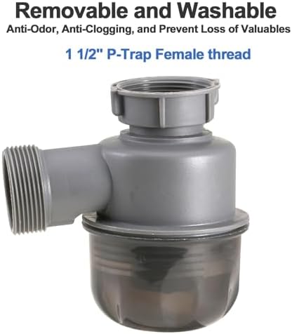 Sink Trap 1 1/2'' P-Trap Replacement Upgrade Visible Removable Easy to Clean - Image 5