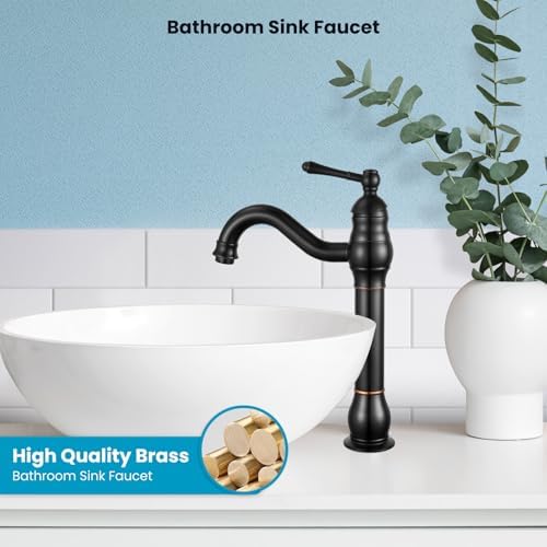 gotonovo Vintage Bathroom Vessel Sink Faucet, Oil Rubbed Bronze, - Image 2