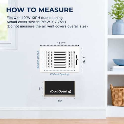 10PK 10x6 in Air Vent Covers for 10"Wx6"H Duct Opening Wall, Ceiling Register - Image 2