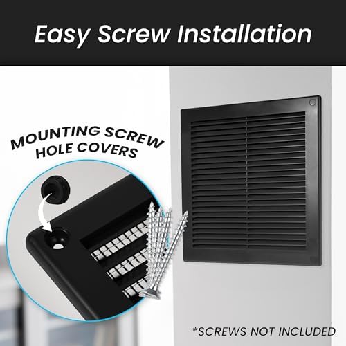 Repa Market 6 x 6 Inch Black Square Air Vent Cover - Image 4